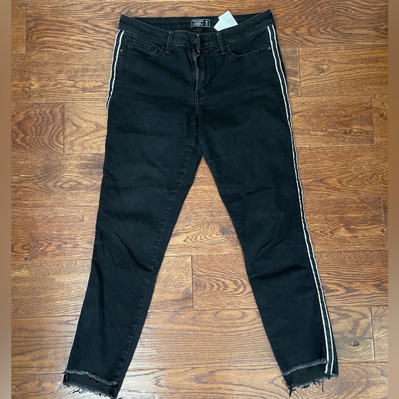 Abercrombie and fitch side stripe black pants - Picture 1 of 3